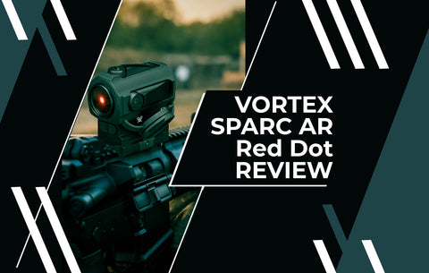 AR-15 rifle fitted with Vortex SPARC AR red dot sight, showcasing speed, precision, and rugged value on a tactical shooting bench outdoors.