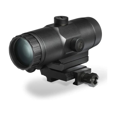 Black rifle scope on a white background