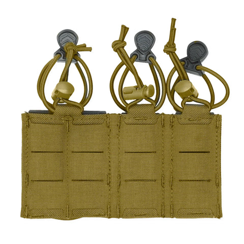 Tactical pouch with multiple loops and attachments on a white background