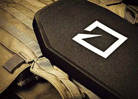 NIJ-rated Hesco body armor plates in soft, polyethylene, steel, and ceramic variants for ballistic protection.