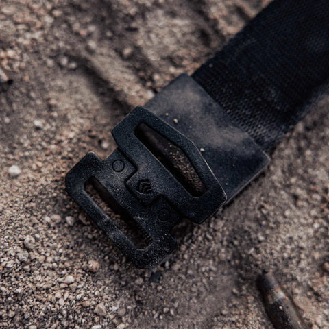 Kore Buckle Gun Belt in Outdoor Setting – tactical-grade EDC belt shown in real-world outdoor environment for military and law enforcement use