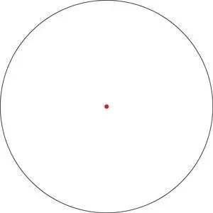 Circle with a red dot at its center on a white background