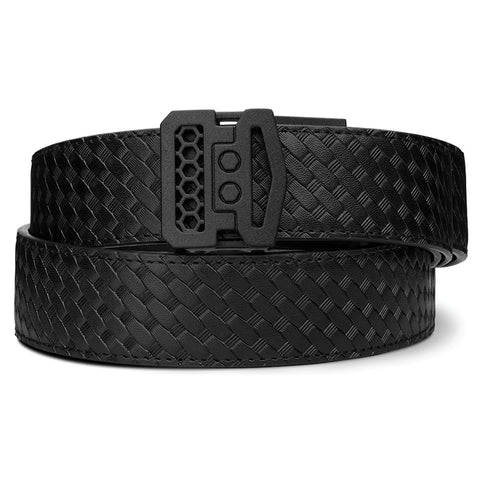 X10 Buckle Basketweave Gun Belt – 1.5-inch premium reinforced leather belt with Power-Core™ for EDC, CCW, law enforcement, and tactical wear