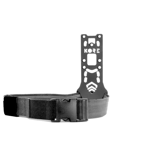 Gray belt with a black buckle on a white background