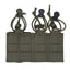 Ranger green tactical pouch with multiple loops on a white background