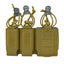 Tactical magazine pouch with three slots on a white background