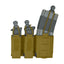 Two tactical magazine pouches with ammunition on a white background