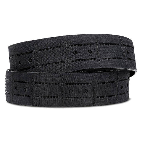 Black tactical belt with pattern on a white background