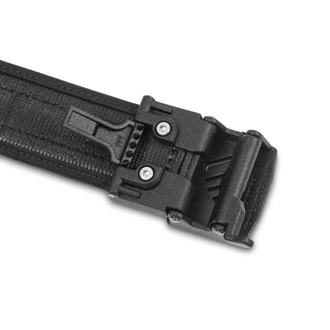 Black belt with a buckle on a white background