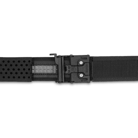 Black belt with a buckle on a white background