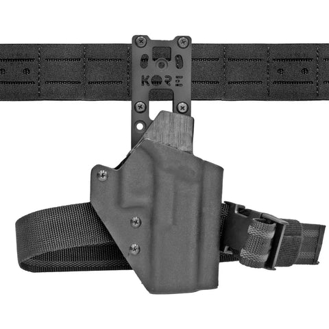 KORE Holster Mount – Adjustable aluminum holster adapter for 1.75-inch battle belts and 2.25-inch duty belts with Safariland compatibility