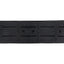 Close-up of a black tactical belt on a white background