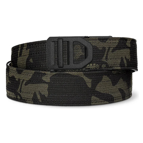 X5 Buckle Multicam Black tactical nylon gun belt, 1.5-inch wide, durable design for military, law enforcement, and everyday carry use.