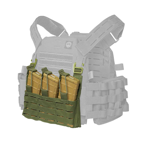 Plate carrier with magazine pouch od green front view