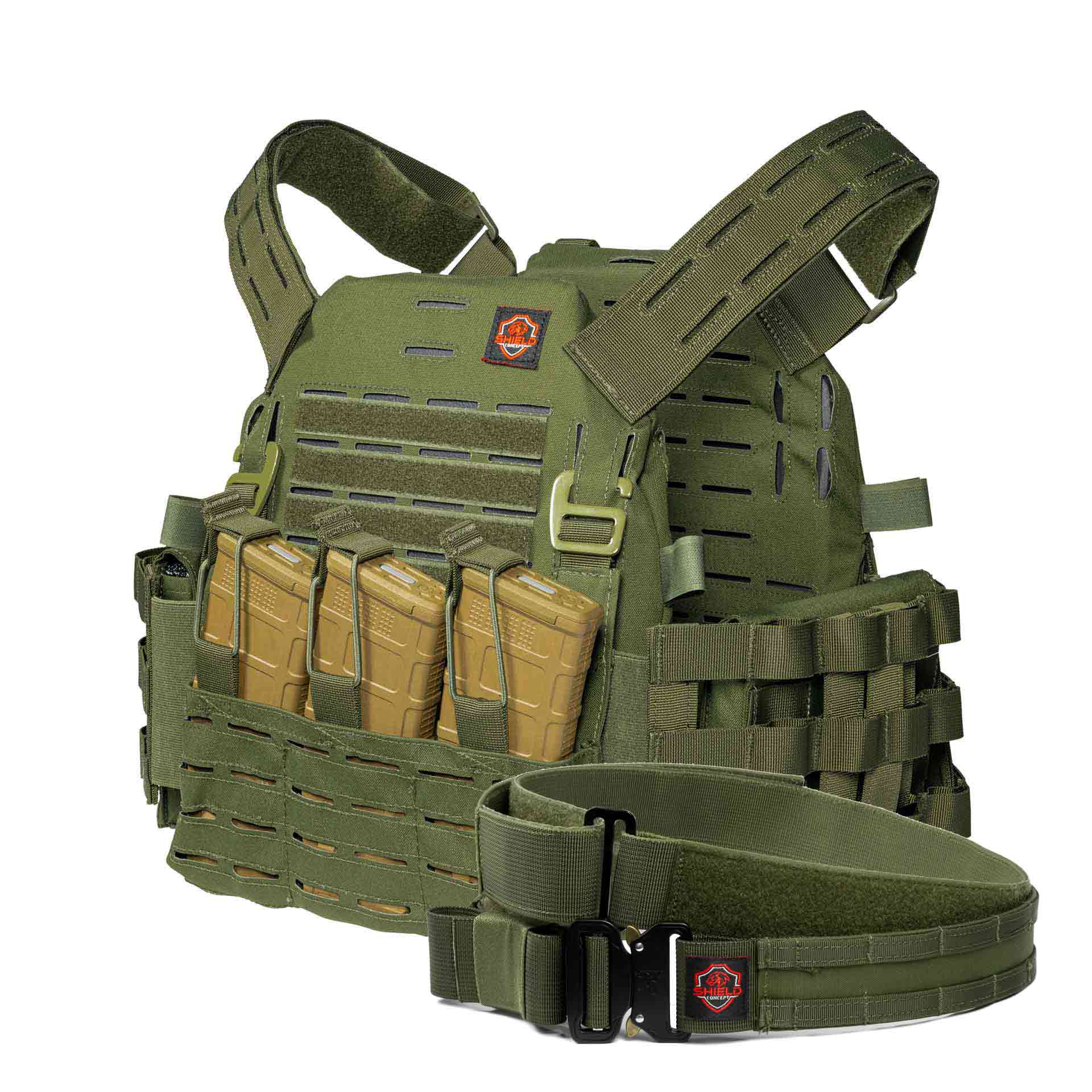 Malinois Modular Plate Carrier Package OD Green Shield Concept