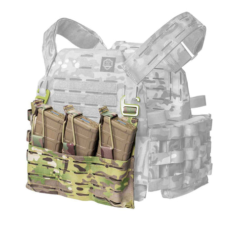 Plate carrier with magazine pouch multicolor front view